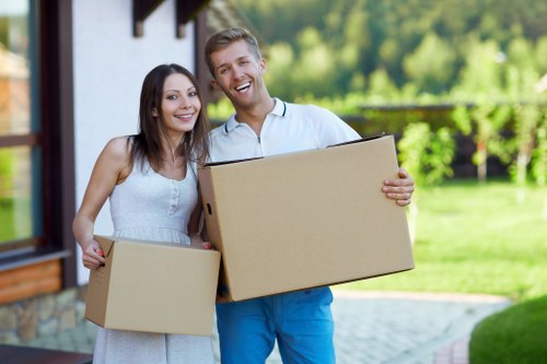 Careful unpacking and box organisation in a Welling property