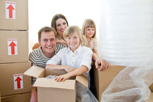 Packed moving boxes ready for removals in Welling